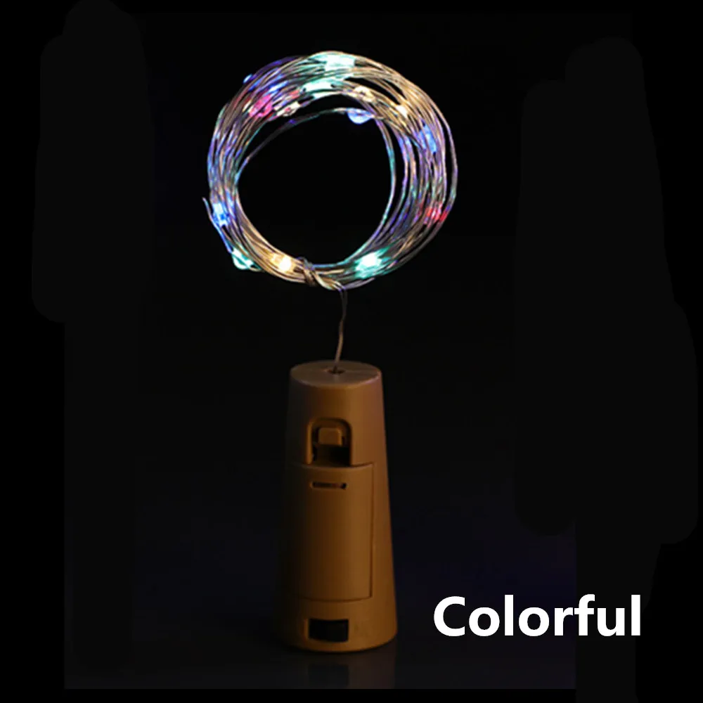 Colorful Натальный светодиодный гирлянда лампа для бутылки вина медная проволока Сказочный светильник s Рождественское украшение для дома Kerst Новогоднее украшение для елки - Цвет: Colorful