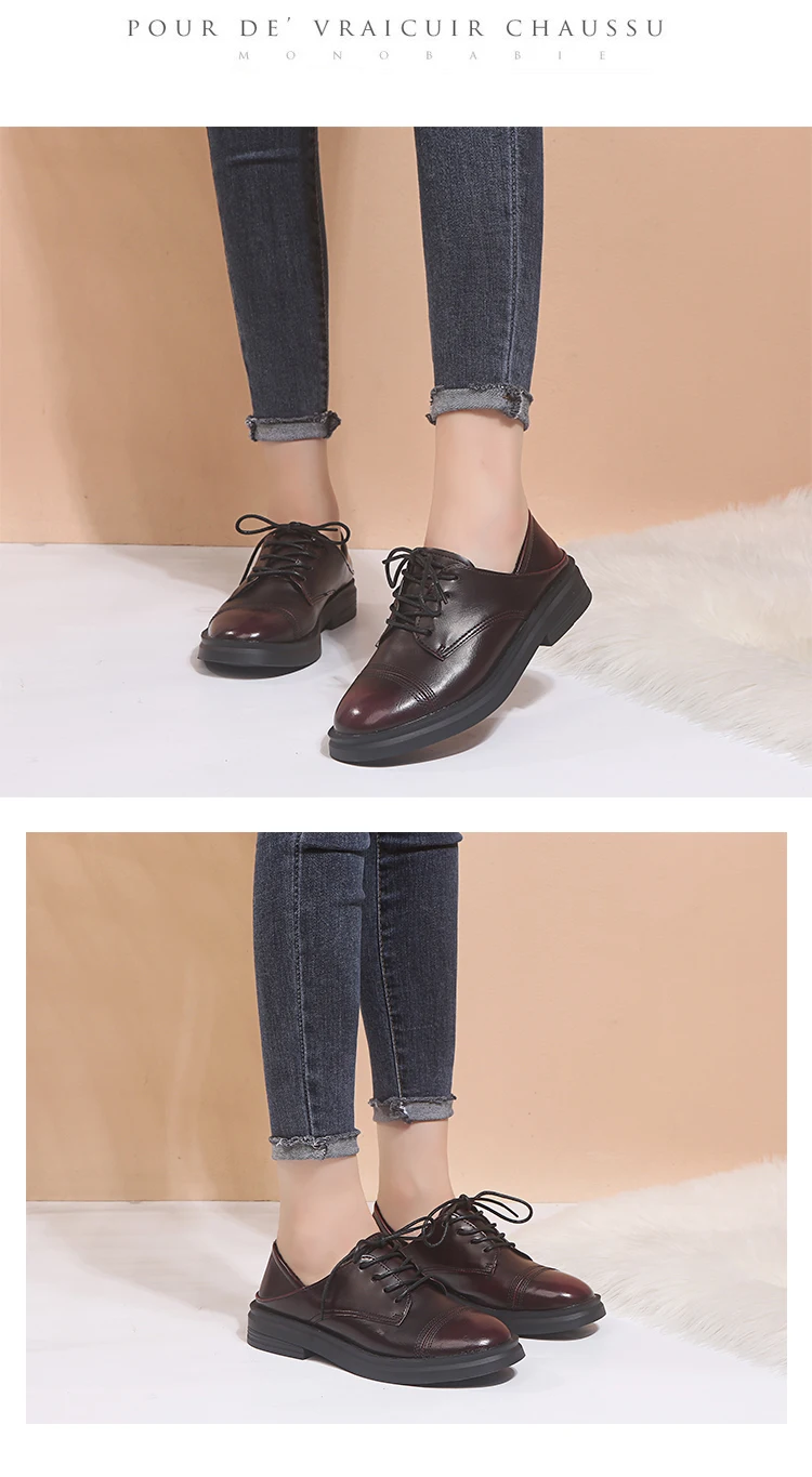 Women Casual Woman Platform Shoes Autumn Oxfords Women's Modis Shallow Mouth Round Toe Flats British Style All-Match Fall