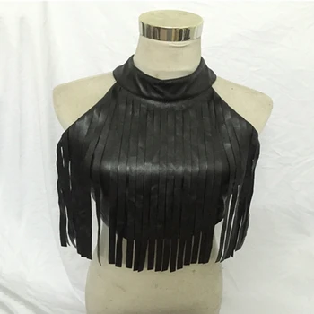 

Black Jazz Dance Tops Women Dj Disco Singers Gogo Dancers Performance Clothing Pole Dance Rave Outfits Ds Stage Clothes DC3959