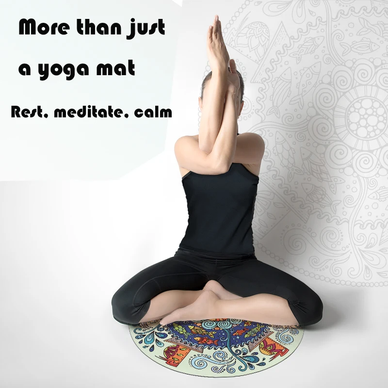 

Suede Round Yoga Mat 60cm Diameter Pilate Fitness Gym Gymnastics Yoga Mat Floor Mat Tai Chi Meditate Suede Home Fitness Pad 3mm
