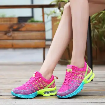 

Woman Outdoor Breathable Comfortable Shock-Reducing Air Cushion Sport Running Shoes Lightweight Athletic Mesh Sneakers