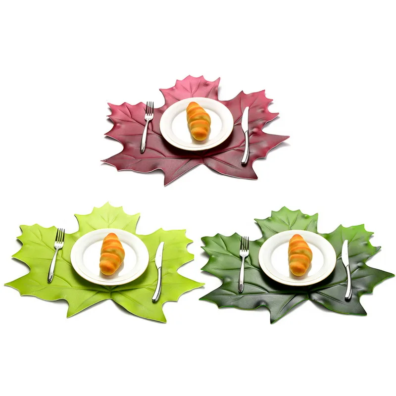 Table Mats For Dining Table Kitchen Placemat Leaves EVA Disc Pads Bowl