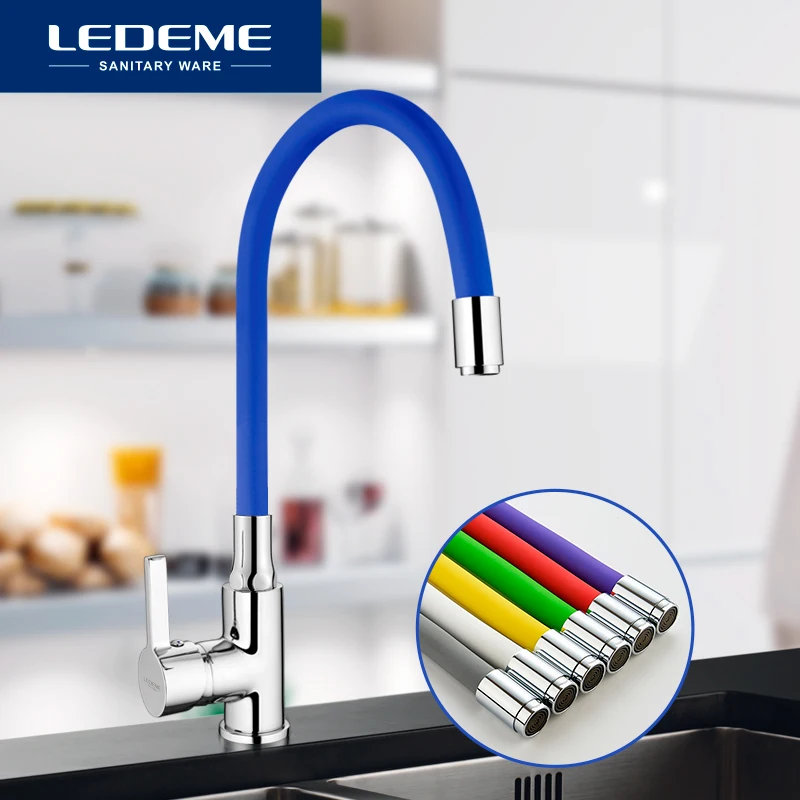 LEDEME Brass Kitchen Faucets Hot And Cold and Water Faucets Chrome