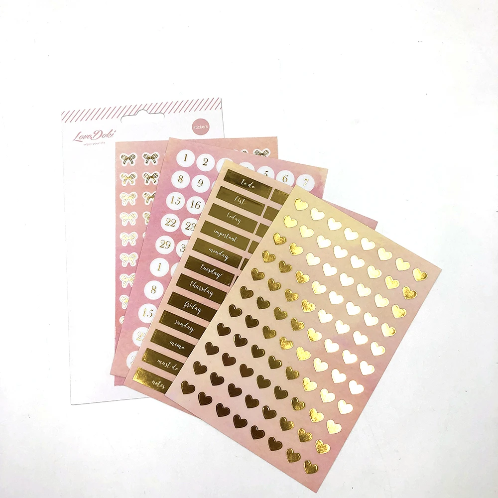

Lovedoki Pink Days Daily Sticker Love Heart-shaped Label Sticker Bullet Journal Supplies Diary Planner Scrapbooking Decoration