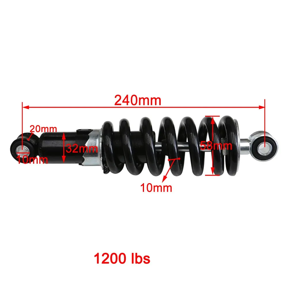240mm TDPRO велосипед, мотоцикл, Байк задний амортизатор 240/250/260/270/290mm1200LBS защита Подвески мотоцикла велосипеды грязи - Цвет: 240mm