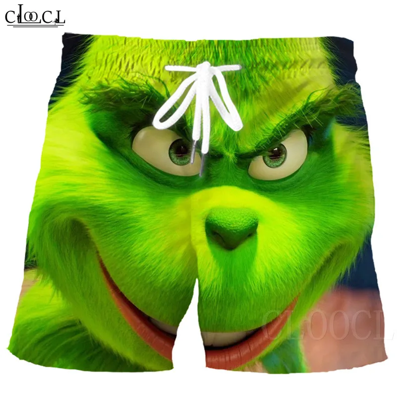 2019 Summer Men Shorts Green Monster 3D Printed Cartoon Anime Unisex Casual Shorts Streetwear Style Hot Sale Men's Sportswear