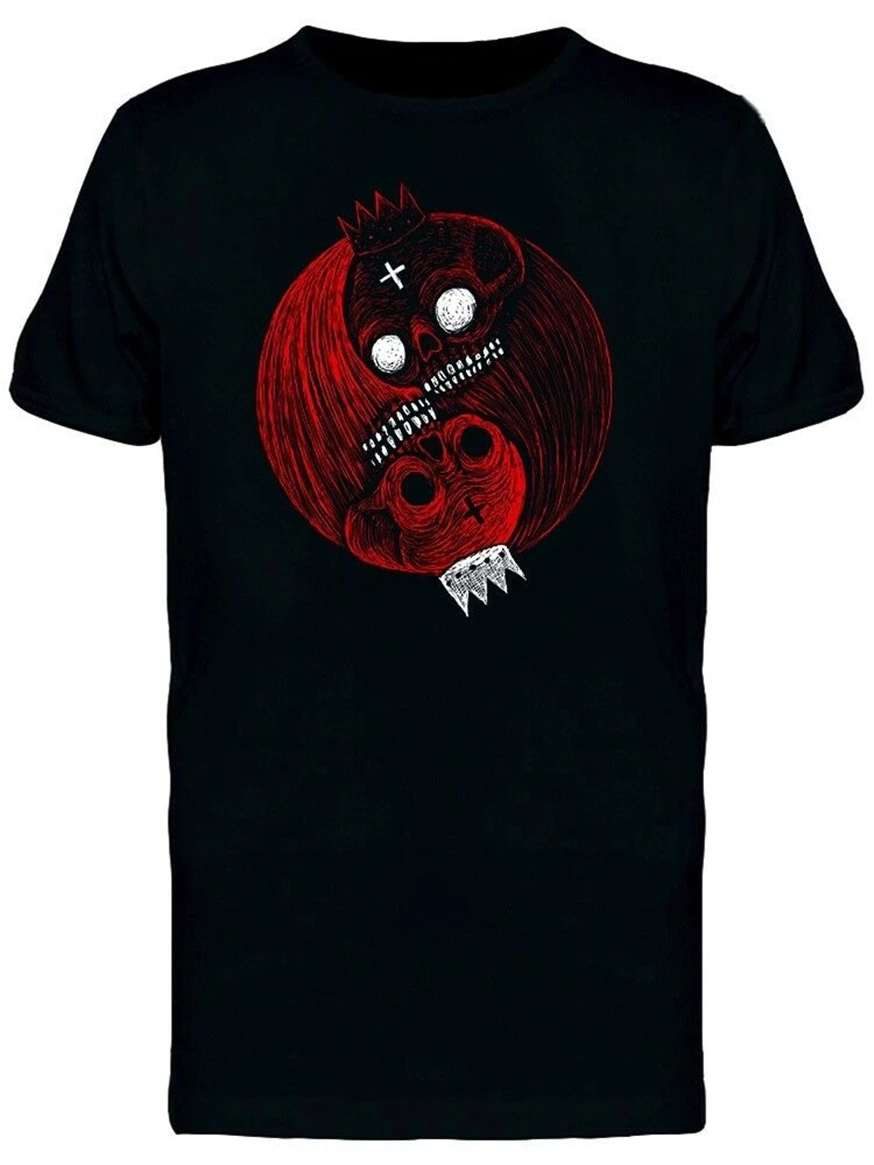 Yin Yang Symbol With Skulls MenS Tee -Image By Printed Shirt |