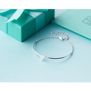 

COLUSIWEI Hot Sale Authentic 925 Sterling Silver Triangle Bracelets Fit Women Geometric Chain Party Fashion Jewelry Accessories