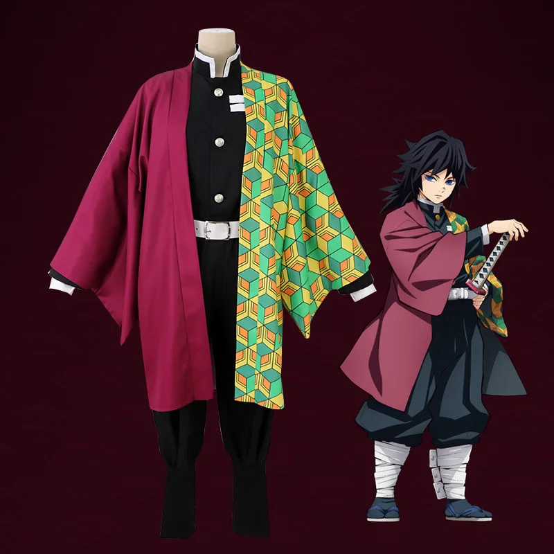 Аниме Demon Slayer косплей костюм Kimetsu no Yaiba Tomioka Giyuu кимоно униформа полный комплект