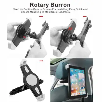 

New 360 Degree Car Tablet Stands Holder For Ipad SAMSUNG Car Back Seat Headrest Mount Holder For iPad 2 3/4 Air 1 2 ipad mini