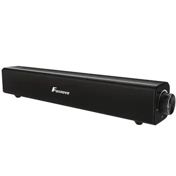 

FOXNOVO 20W Soundbar 2.0 Channel Speaker For TV Sound Bar Wired & Wireless Bluetooth Speaker Built In Battery