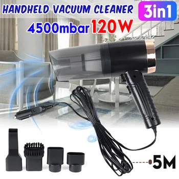 

3 In 1 120W 4500mbar High Suction Car Vacuum Cleaner Wet And Dry Dual-use Vacuum Cleaner Handheld Mini Auto Car Vacuum Cleaner