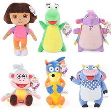 Genuíno 15-30cm dora the explorer brinquedo de pelúcia bonito aventureiro dora botas swiper tico isa crianças brinquedo de boneca de aniversário para crianças menina(China)