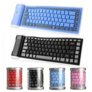 

Pohiks 1pc Portable Flexible Silicone Wireless Keyboard Mini Waterproof 87 Keys Keypad For PC Computer Laptop