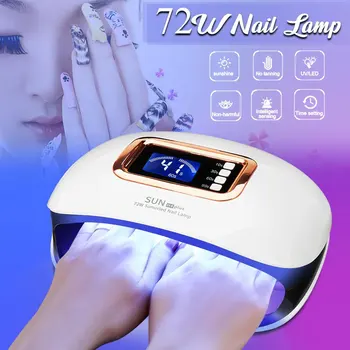 

36/72W UV Lamp LED Nail Lamp With 12/36 LEDs Lamp Nail Dryer Manicure Curing Nail Gel Polish Auto Sensor Clear Time Display