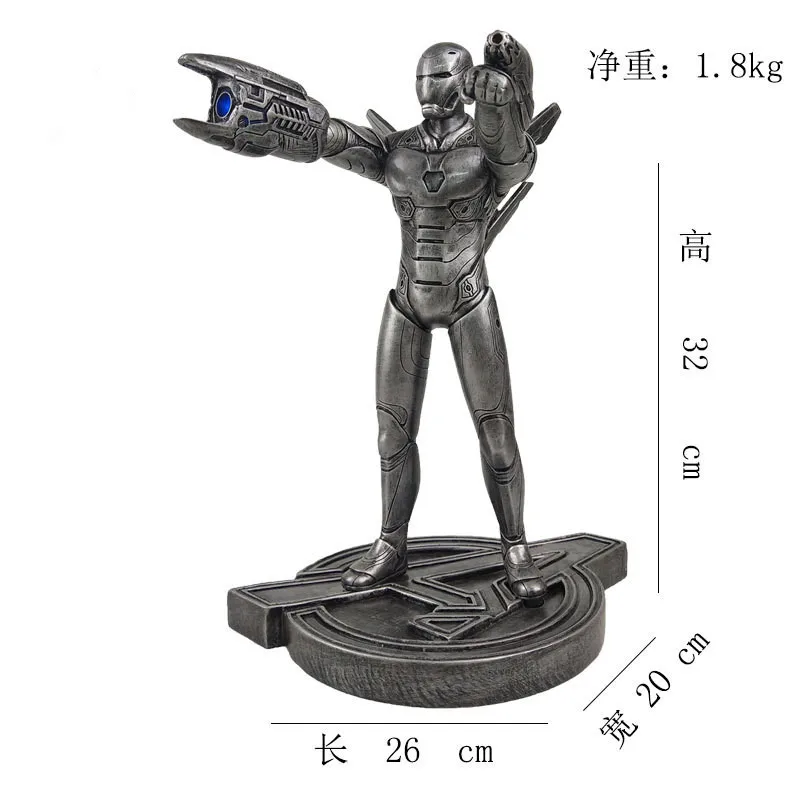 [Новинка] 32 см Мстители 3 Бесконечность ВОЙНЫ ЖЕЛЕЗНЫЙ ЧЕЛОВЕК 1:6 MK50 со светодиодный светильник Смола Фигурка Статуя Коллекционная модель игрушка подарок - Цвет: 2