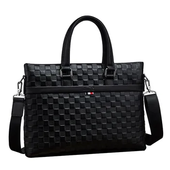 

men's genuine leather handbag large capacity computer bag business cowhide shoulder messenger leisure briefcase office bags men