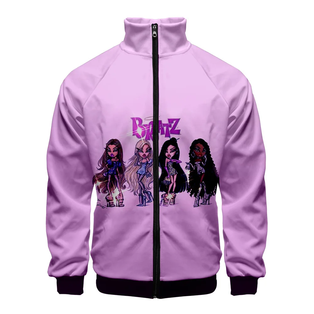 3D Bratz Jacket Harajuku Hip Hop Casual Stand Collar Zipper Sweatshirt Casual Sportswear Personalized Coat игра bratz girls really rock для nintendo wii