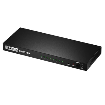 

HDMI Splitter 1X8 1080P HD Video Splitter HDMI 1X8 Switcher for Set-Top Box, DVD, Projection (EU PLUG)