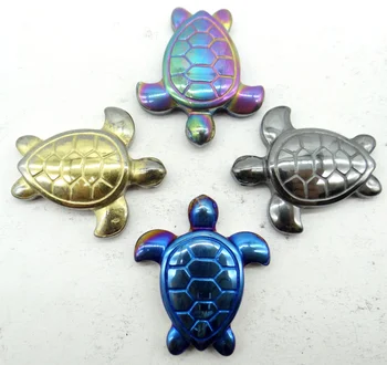 

Natural Quartz crystal Titanium Hematite hand-Carved tortoise Gem pendant for diy jewelry making necklace Accessories1pcs A2