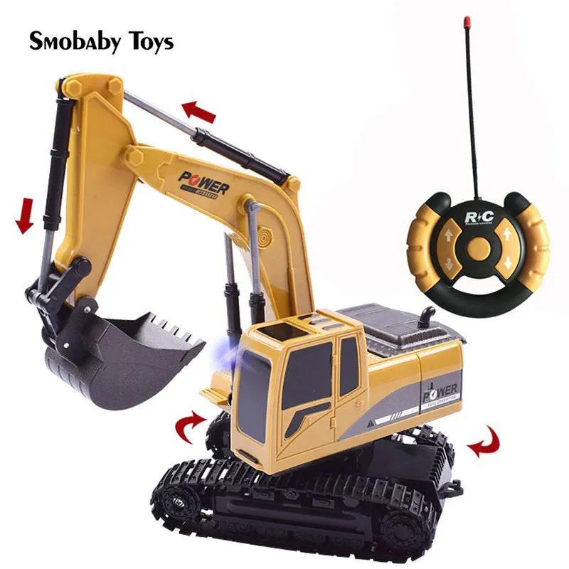 RC alloy 1 24 excavator real remote control car engineering vehicle model toy five channel excavator 1