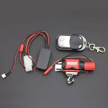 

RC Crawler Simulation Model Car Winch Wireless Remote Control Receiver Red Metal Winch for SCX10