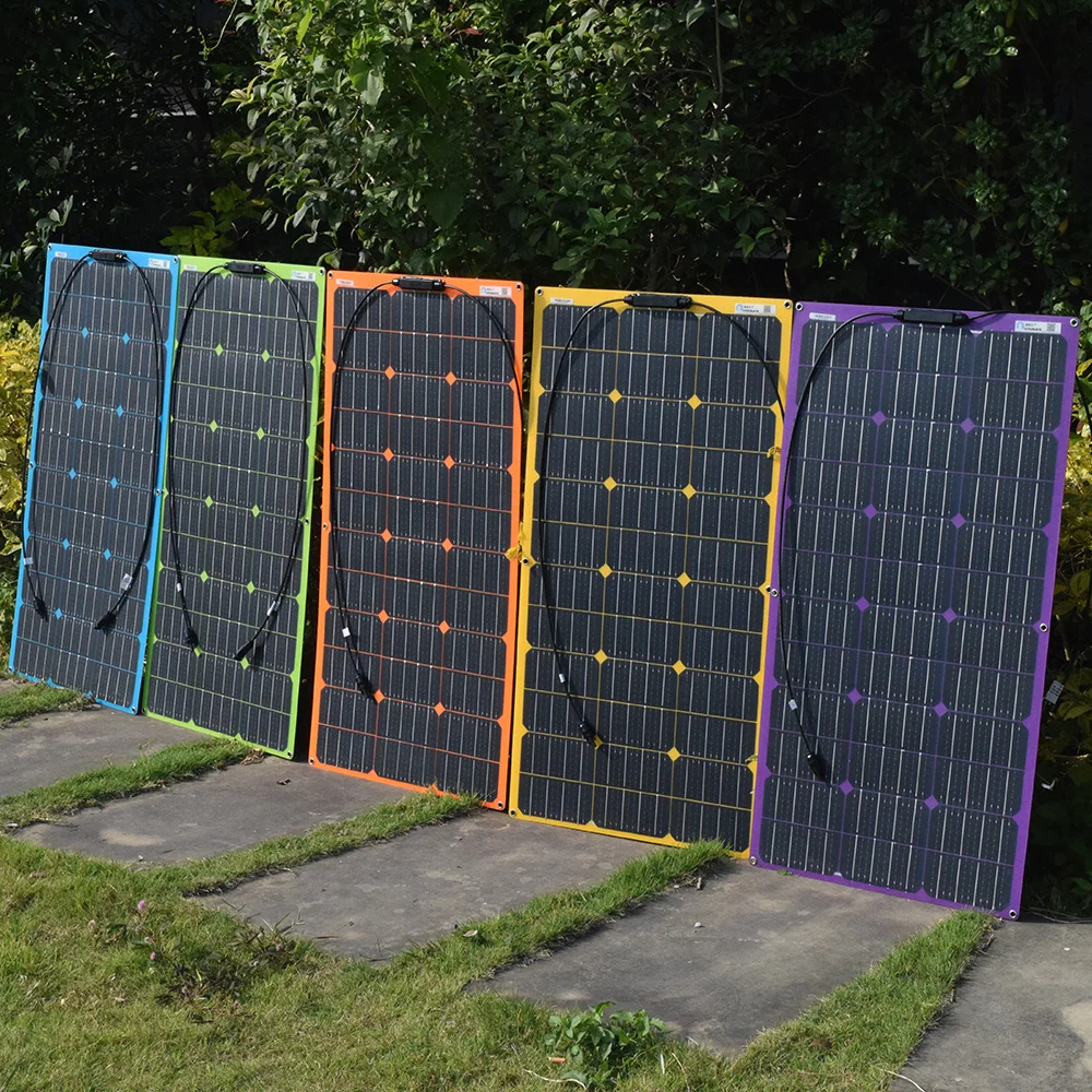 Fleixble солнечная панель батарея 12v 100w комплект полное зарядное устройство 5v usb для