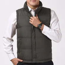 Осень и зима стиль среднего возраста плюс-размер мужской одежды вниз перо хлопок жилет среднего возраста толстый Свободный теплый жилет Daddy Clo