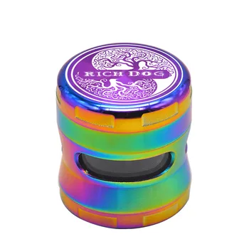 

Zinc Alloy Metal Grinder 50MM 4 Piece Sharp Diamond Teeth Rainbow Metal Tobacco Herb Grinder Accessories