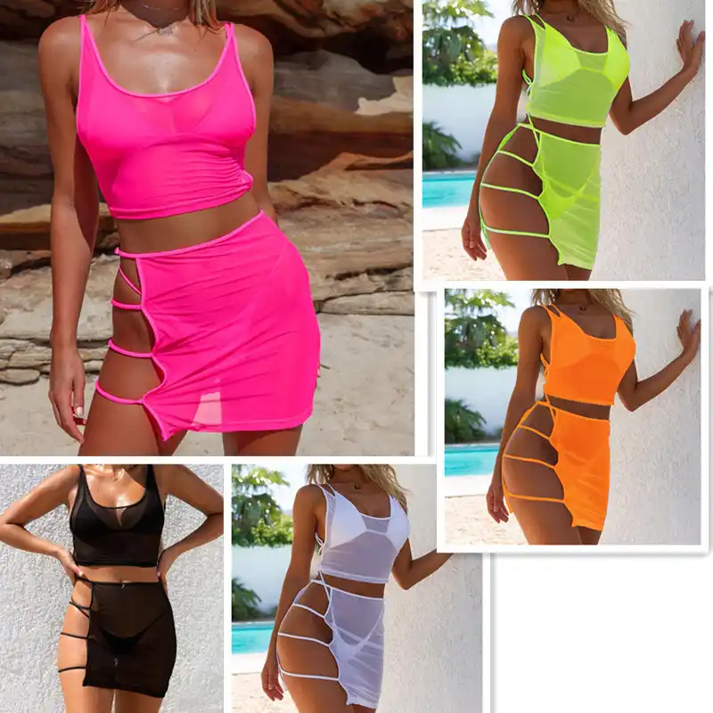 知っ夢新水着女性の3点メッシュ水着amazonエクスプレスクロスボーダービキニ水着 Muslim Swimwear Aliexpress