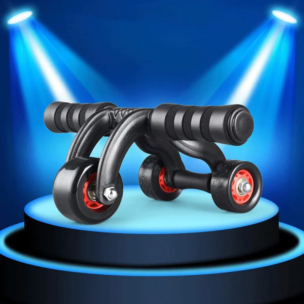 

Three Wheels Ab Abdominal Exercise Roller With Thick Knee Pad Mat Body Fitness Strength Training Machine Ab Wheel Gym Tool