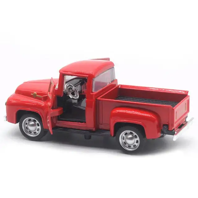 1/32 Red Metal Truck Toy Vintage Red Mini Desktop Decoration Kids Children's Christmas New Year Toy Gifts Home Office Decoration 2