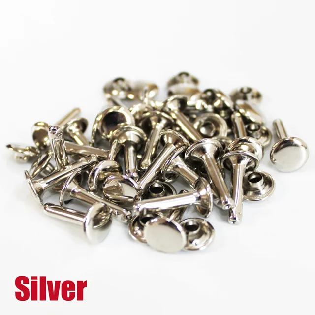 Metal Double Cap Rivets Studs For Leather Craft Repair,Antique Brass/Silvery/Gun Black/Golden Silvery
