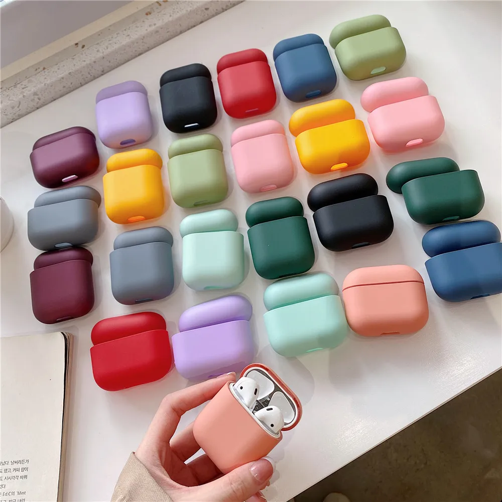 Original Cute Wireless Bluetooth Earphone Case For Apple Airpods 1 2 3 2021  AirPods Pro Matte Colorful Candy Color Hard PC Cover