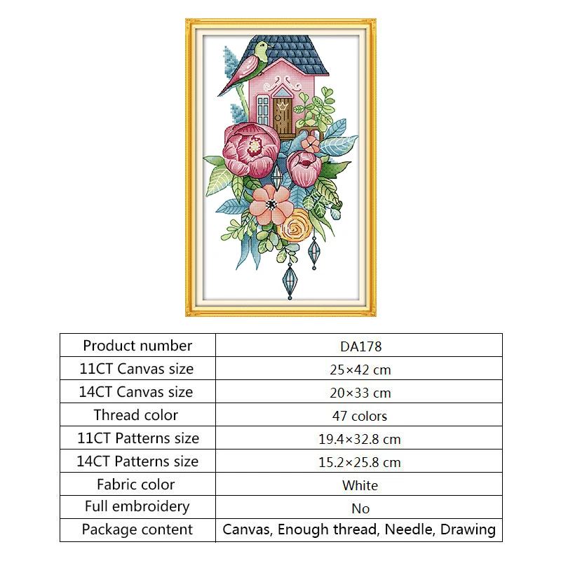 DMC Cross Stitch Kit DIY Art Crafts Printed Canvas Counted 14ct 11ct Aida Fabric Cross Stitch for Needlework Set Home Decoration (3)