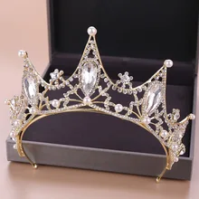 Корона невесты стиль Европа и Америка свадебный головной убор Хрустальный жемчуг большая корона в стиле барокко Свадебные аксессуары Корона для волос Acce