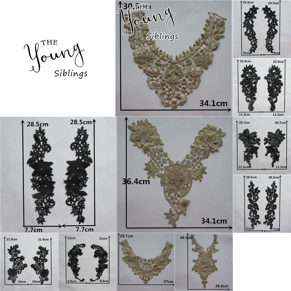 New arrive High quality Embroidery Lace Collar DIY A Pair For Sale Neckline Clothing Sewing Accessory Craft supplies YL211-YL261 | Дом и сад