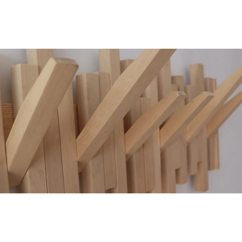 Creative Natural wood hooks wall coat hanger coat rack clothes hanger American family wall type pianos row hook Storage Hanger