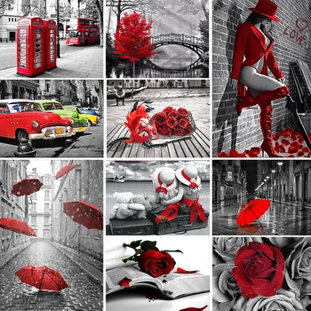 

5D DIY Diamond Painting Full Square Red And Black Series Home Decoration Embroidery Handcraft Art Kits