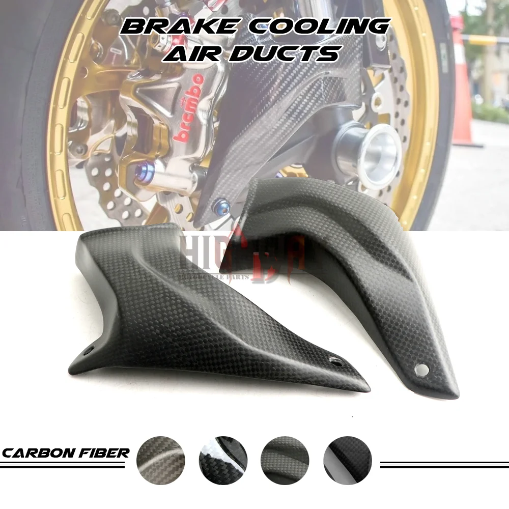

100mm Carbon Fiber Motorcycle Cooling Air Ducts Brake Caliper Cooler Channel For DUCATI Streetfighter V4S 2020-2021