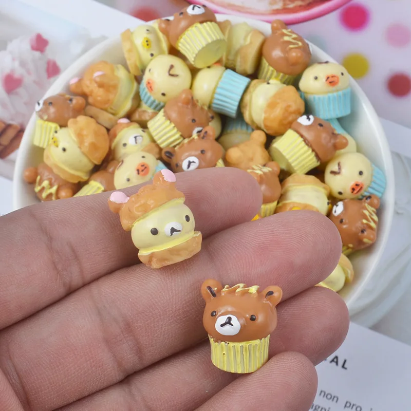 

10pcs Simulation Burger Food Playing Accessories DIY Bear Cake Earring Material Accessories Cream Mobile Phone Shell Accessories