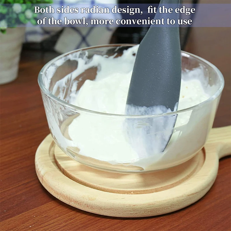 Non-Stick Cream Baking Scraper Silicone Butter Spatula Cutter Chocolate Smoother Wooden Spatula Heat Resistant Kitchen Cake Tool