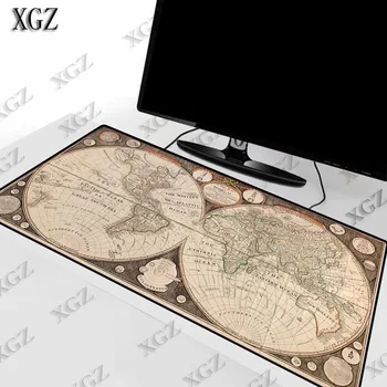 

XGZ World Map Speed Locking Edge Large Natural Rubber Gaming Mouse Pad Waterproof Game Desk Mousepad Mat for CSGO Dota LOL XXL