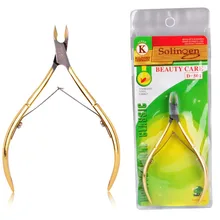 Маникюра золотые двойные вилки кутикулы кусачки/Gan кожа триммер D-501