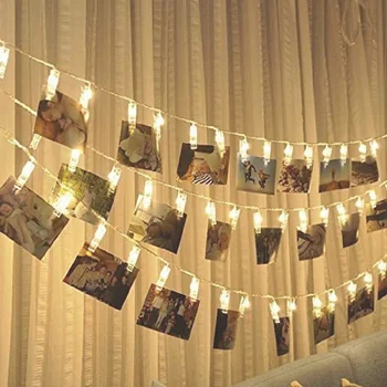 

Photo Clip String Lights LED Clip Cards Photos Holder Bright Fairy Lights Christmas Wedding Birthday Party Wedding Decoration