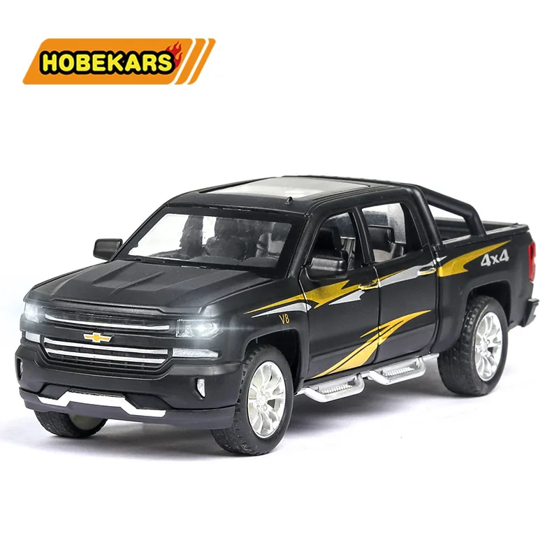 Литой автомобиль Chevrolet Silverado Truck 1:32 модель имитация металлического сплава игрушки