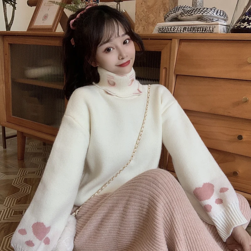 Kawaii Cat Paw Harajuku Knitted Sweater - Limited Edition