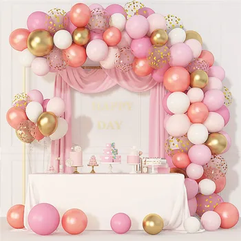 

Rose Gold Balloon Garland Arch Kit 132pcs Pink White Confetti Balloons Birthday Parties Wedding Baby Shower Graduation