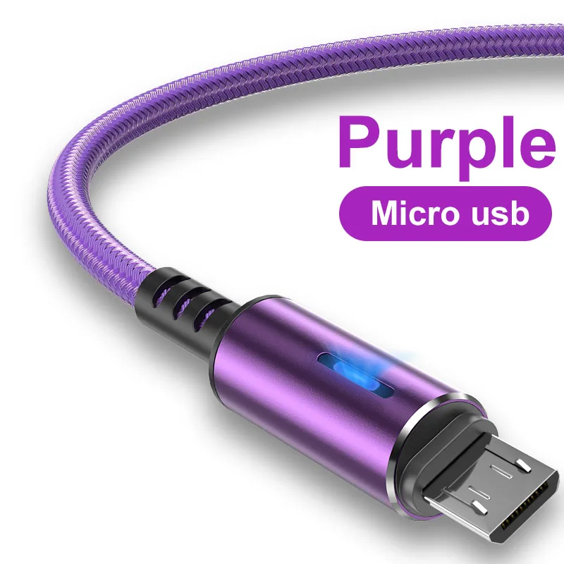  Микро USB кабель 3A LED Быстрая зарядка микро кабель для передачи данных для Huawei Samsung Xiaomi Android Мобильный телефон Аксессуары зарядное устрой…