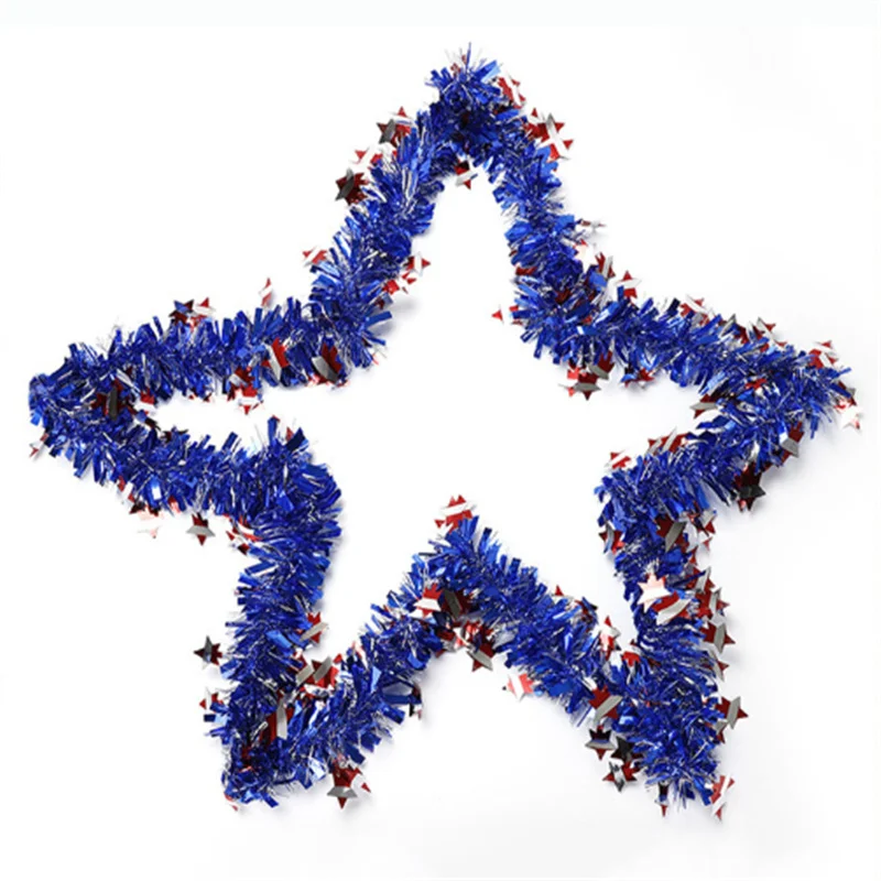 July 4th American Independence Day 2M Five-pointed Star Garland Ribbon Home Decoration Background Wall Layout | Дом и сад